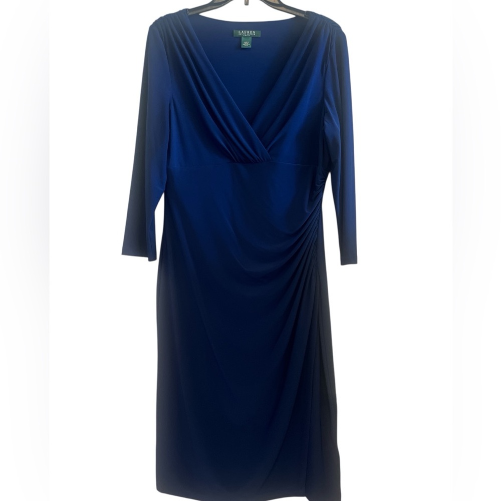 Lauren Ralph Lauren Dark Blue 3/4 Sleeve Dress